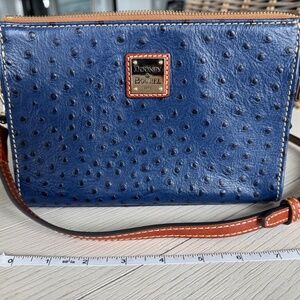 Dooney & Bourke navy ostrich crossbody (RARE)